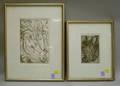 Two Framed Modern Etchings