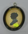 Oval Framed Miniature Silhouette of a Lady