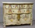 Provincial Rococostyle Polychrome Paintdecorated Serpentine Sideboard