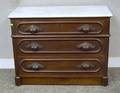 Victorian White Marbletop Walnut Dresser