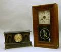 Mahoganyveneered Ogee Clock and a Sessions Black Mantel Clock