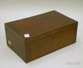Rosewoodbanded Mahogany Veneer Lidded Traveling Dresser Box