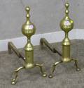 Pair of Brass Spiretop Andirons