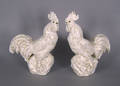 Pair of modern Chinese pottery roosters