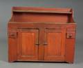 Redpainted Wooden Dry Sink