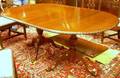 Georgianstyle Carved Mahogany and Mahogany Veneer Doublepedestal Dining Table with Ball and Claw Feet