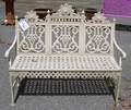 Whitepainted Cast Iron Garden Bench