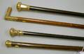 Four Victorian Goldfilled Knobhandled Wooden Walking Sticks