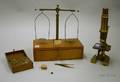 Apothecary Beam Balance and Brass Microscope