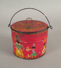 Folk art painted canister early 20th c