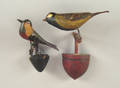 Two carved and painted bird wall mounts late 19th c