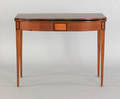 Federal cherry and mahogany bowfront card table ca 1800