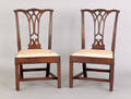 Pair of Delaware Valley Chippendale mahogany dining chairs ca 1775