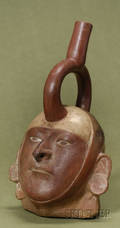 PreColumbian Stirrup Spout Portrait Vessel