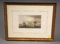 Two Framed French Engravings of Naval Battles