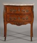 Louis XV Style Marble Top Kingwood and Tulipwood Twodrawer Chest