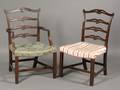 Set of Eight George III Style Carved Mahogany Ribbandback Dining Chairs