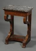 Empire Marbletop Carved Mahogany and Veneer Wash Stand