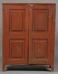 Red Painted Pine Cabinet