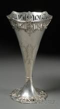 Large Bailey Banks and Biddle Sterling Trumpet Vase