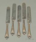 Eleven Gorham Queens Flat Sterling Luncheon Knives