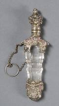 Continental Silvergilt and Stonemounted Colorless Glass Perfume Flask