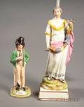 Staffordshire Nealestyle Pottery Figure of Spring and a Doublesided Staffordshire
