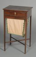 Continental Inlaid Mahogany Two Drawer Work Table