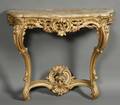 Rococo Revival Giltwood and Marbletop Console Table