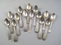 Group of twelve coin silver tablespoons 19th c