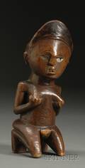 African Carved Wood Female Figure
