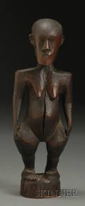 African Carved Wood Female Figure