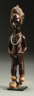 African Carved Wood Female Figure