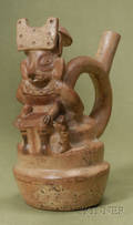 PreColumbian StirrupSpout Pottery Effigy Vessel