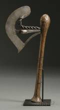 African Wood and Metal Ceremonial Axe