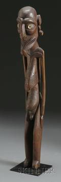 Polynesian Carved Wood Male Figure
