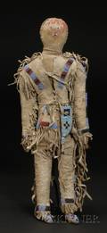 Central Plains Beaded Cloth and Hide Male Doll