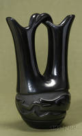 Southwest Carved Polished Blackware Wedding Jar