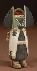 Southwest Polychrome Carved Wood Crow Mother Katcina