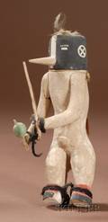 Southwest Polychrome Carved Wood Kokopelli Katcina