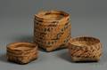 Three Southeast Polychrome Twined Baskets