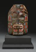 Northwest Coast Polychrome Carved Wood Mask