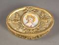 Ivory Miniature Mounted Gilt Brass Box