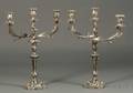 Pair of Silver Plated Threelight Candelabra