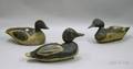 Three Carved and Painted Wooden Duck Decoys