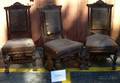 Set of Six Victorian Northwind Leather Upholstered Carved and Turned Oak Side Chairs
