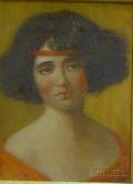 Framed Oil on Canvasboard Portrait of a Woman