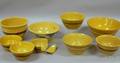 Nine Banded Yellowware Kitchen Mixing Bowls