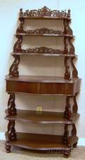 Victorian Rococo Revival Carved Walnut Serpentine Etagere