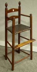 Childs Maple Slatback High Chair with Woven Splint Seat